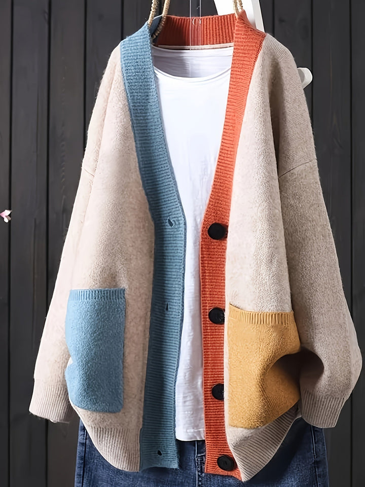 Peggy - Casual Colorful Cardigon With Long Sleeve
