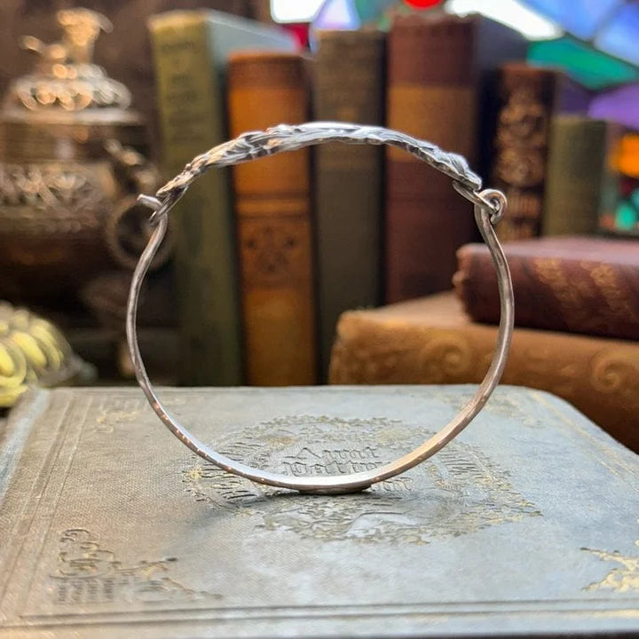 PetalCharm - Vintage Floral Engraved Silver Bracelet