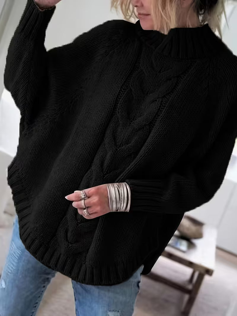 Elysaula - Turtleneck Sweater with Batwing Sleeves