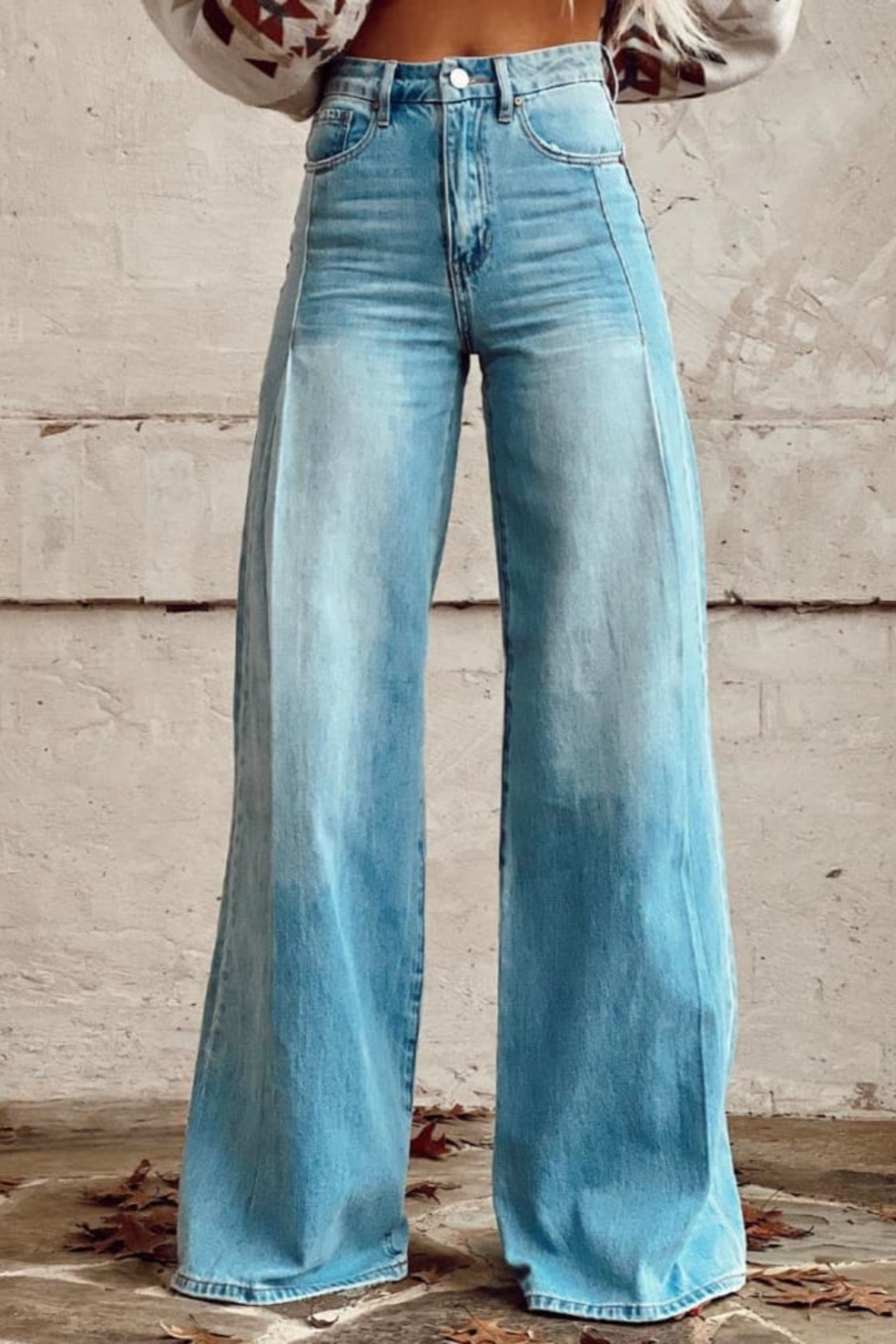 Mailin - Wide Leg Flare Print Pants