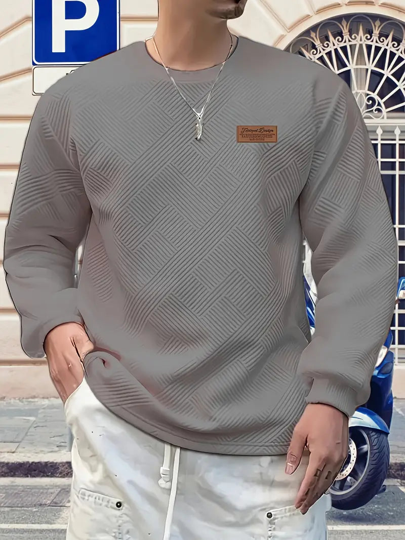 Malinga - Casual Geometric Pattern Sweatshirt With Long Sleeve