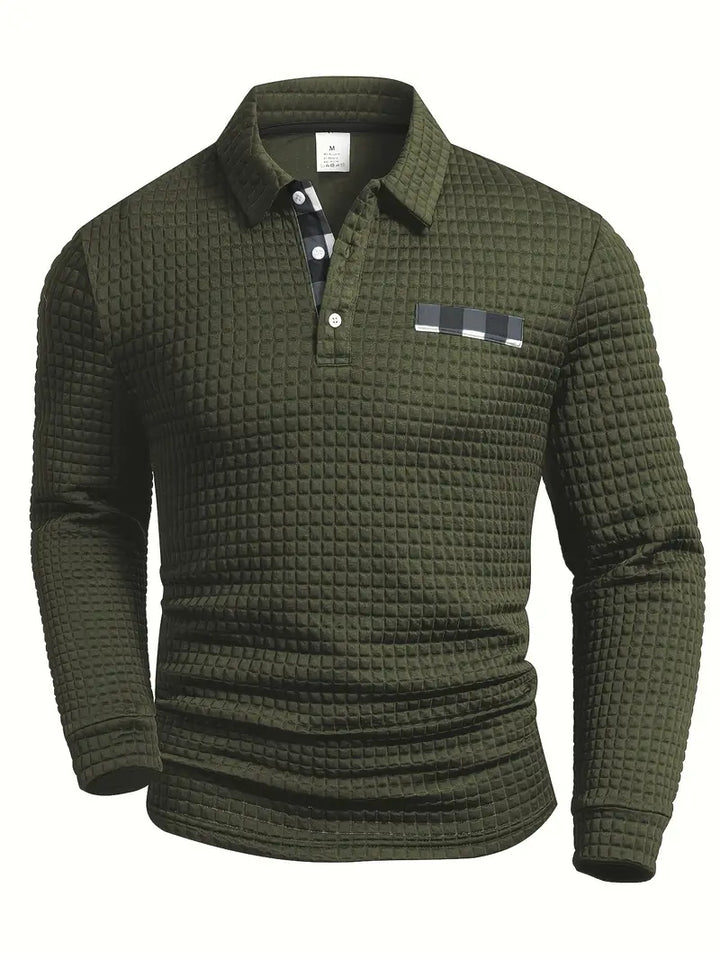 Hughes - Casual Thick Knit Button-Up Shirt