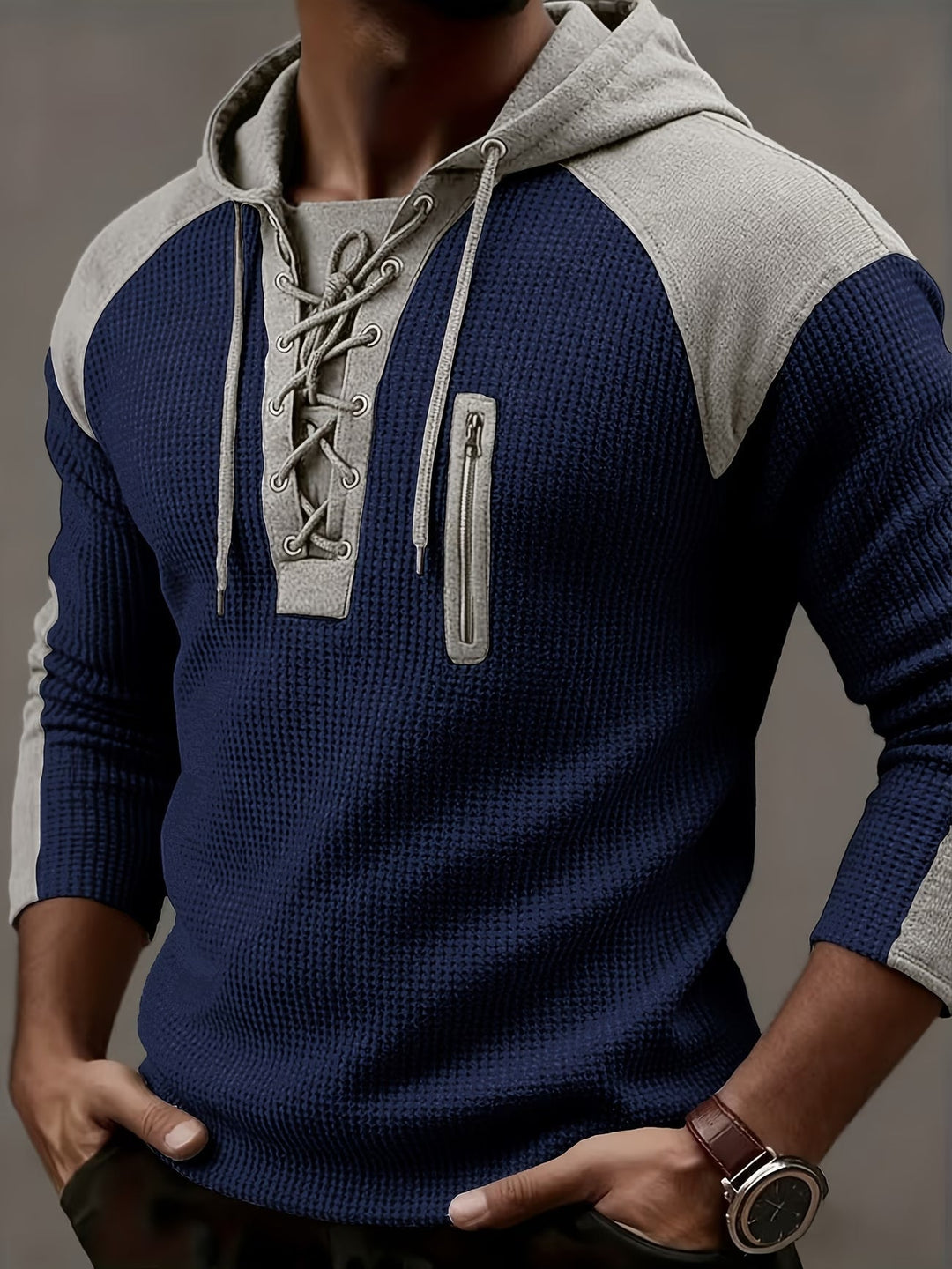 Spectortrace - Textured Ribbed Hooded Sweater