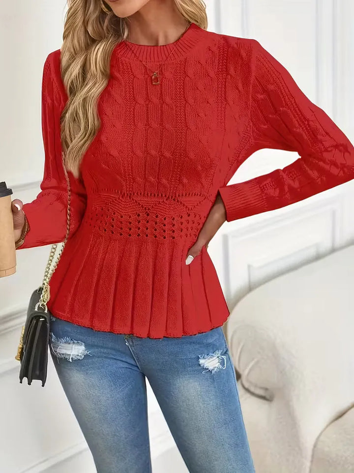 Rheauriana - Chunky Knitted Crew Neck Sweater
