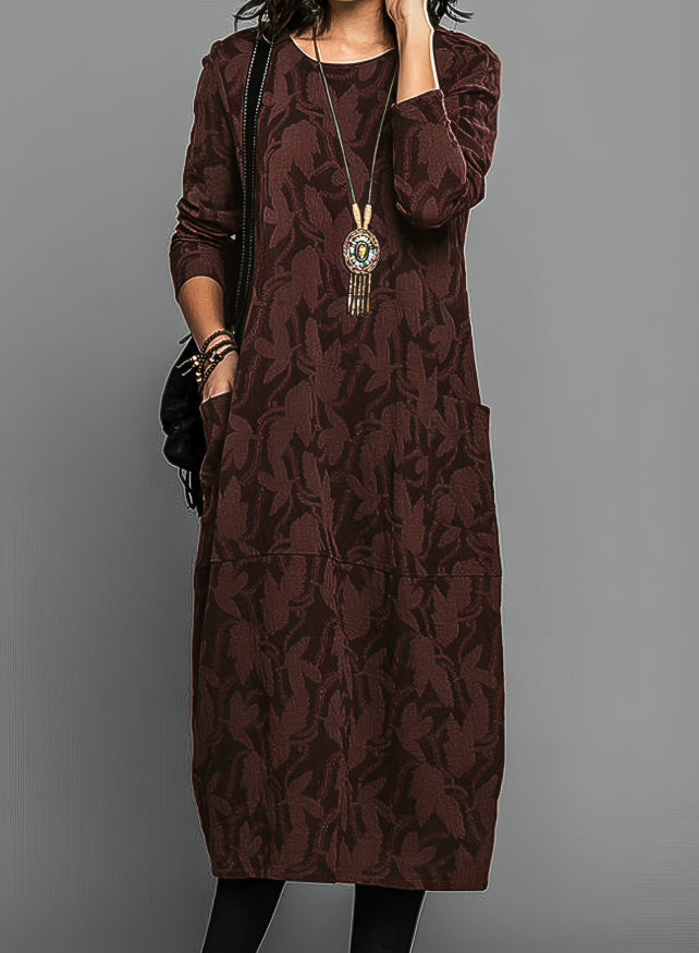 Corina – Round Neck Casual Winter Dress