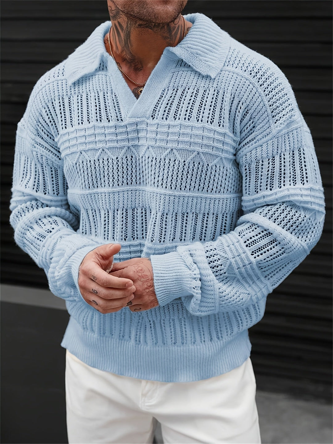 Wesley - Long Sleeve Sweater With Cut Out Design