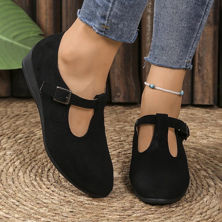 Nannie - Comfortable Orthopedic Moccasins With Buckle