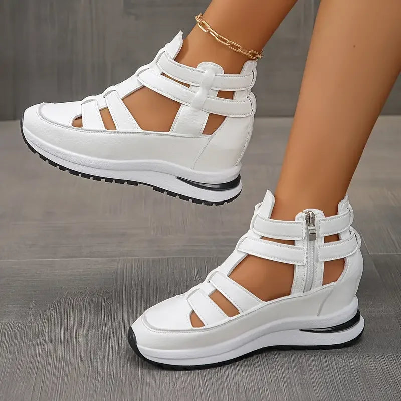 Souad - Stylish Lightweight Wedge Sandal With Side Zipper
