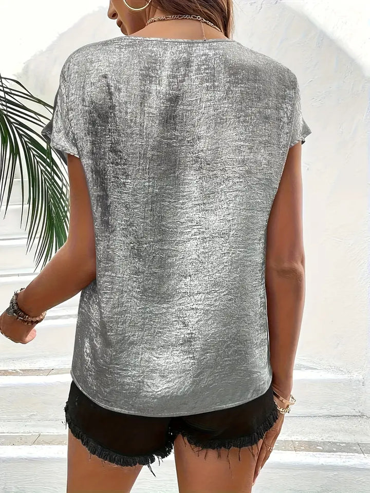 Erifyli - Elegant V Neck Blouse