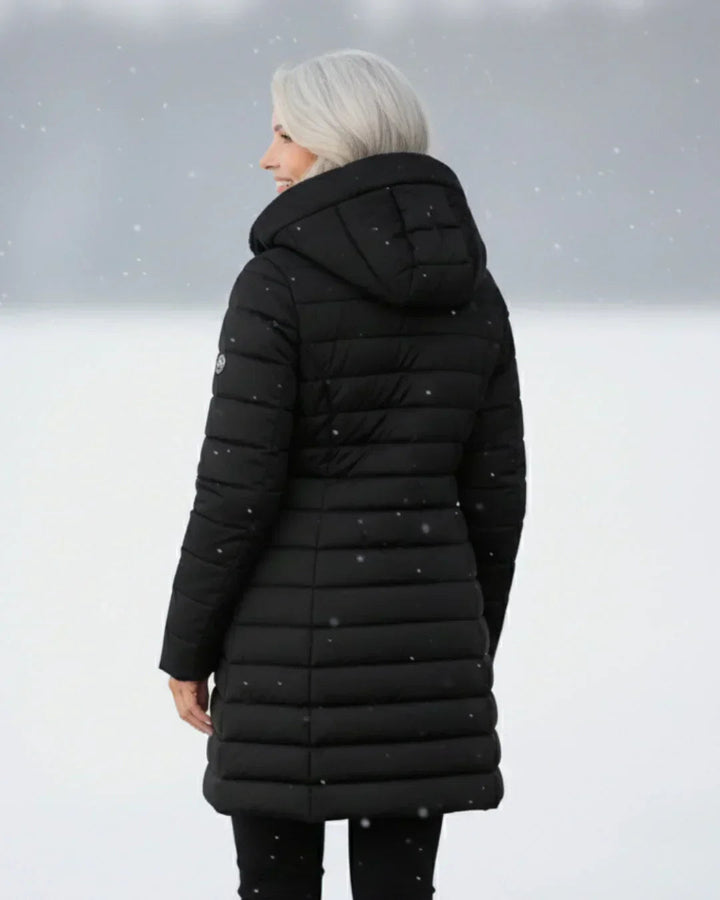 Samianea - Long Hooded Puffer Coat With Pockets