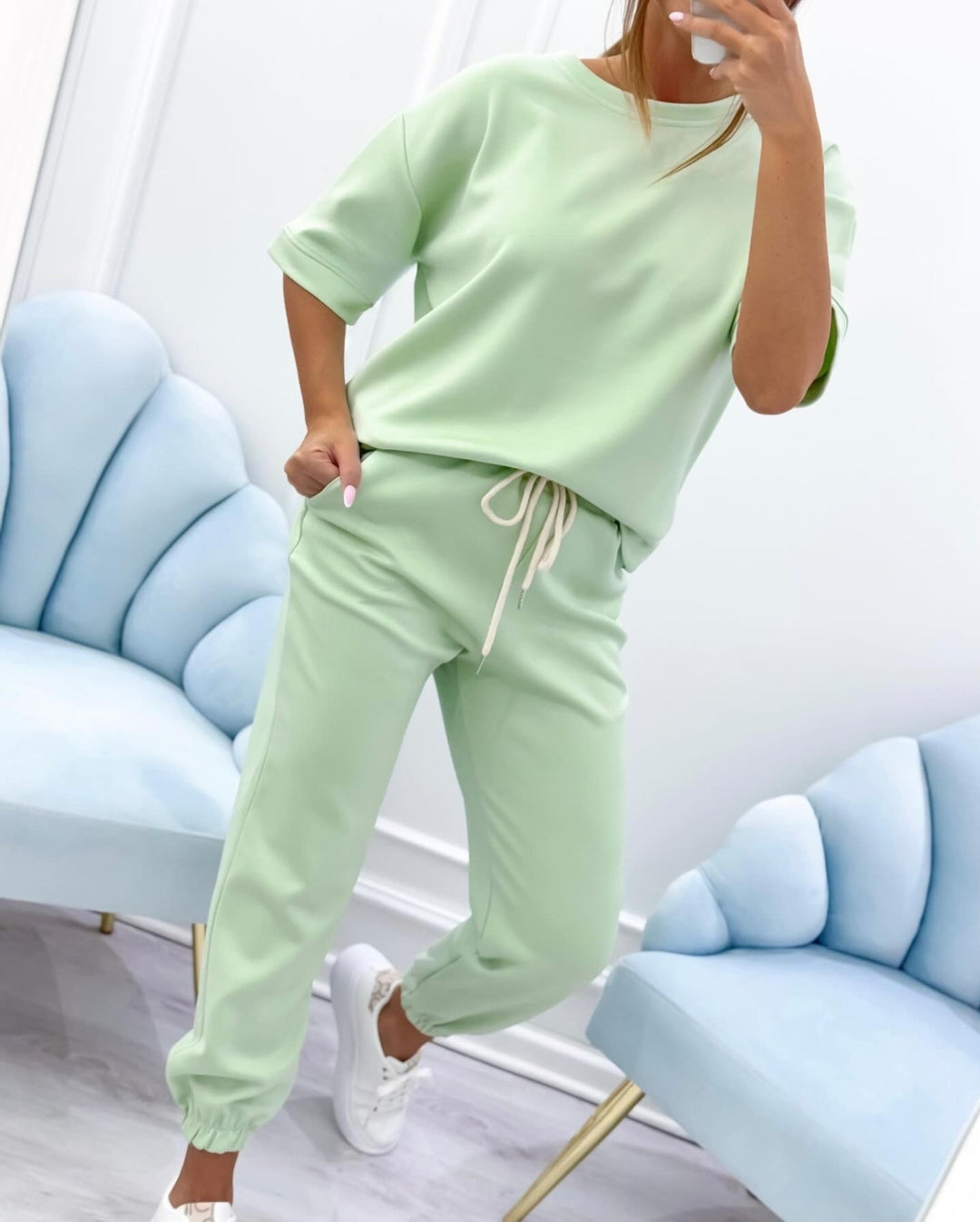 Silvina - Short Sleeve Shirt Two Piece Set