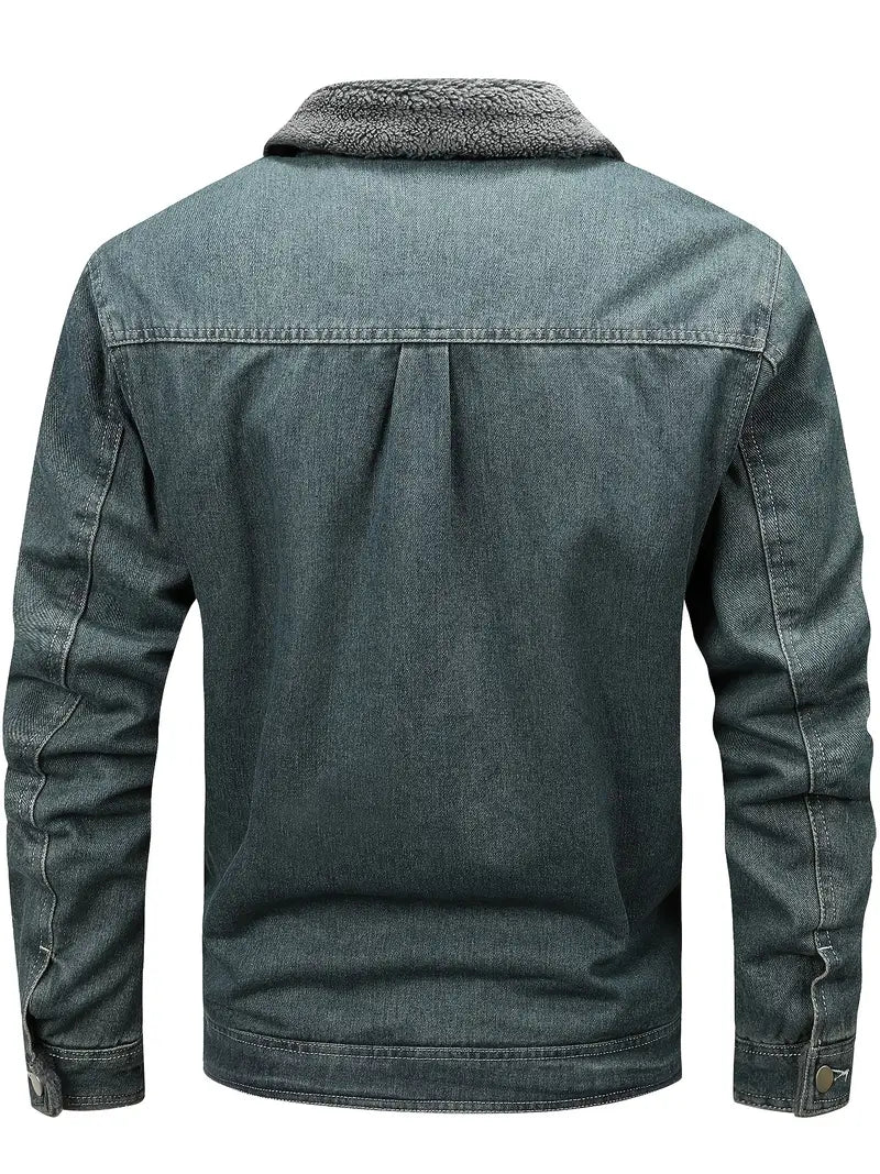 Geoffroy - Vintage Denim Jacket With Fleece Lining