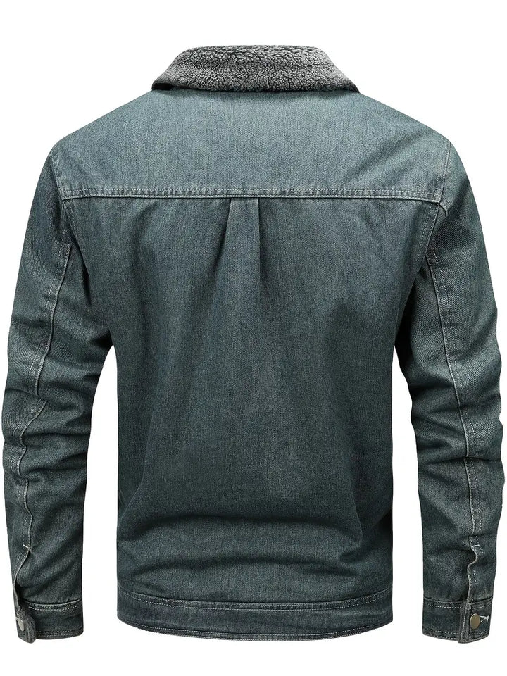 Geoffroy - Vintage Denim Jacket With Fleece Lining