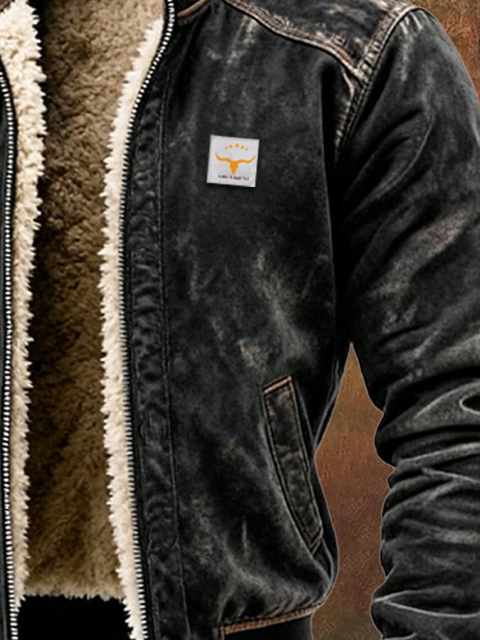 Neesham - Vintage Suede Splicing Warm Multi-Pocket Outdoor Jacket