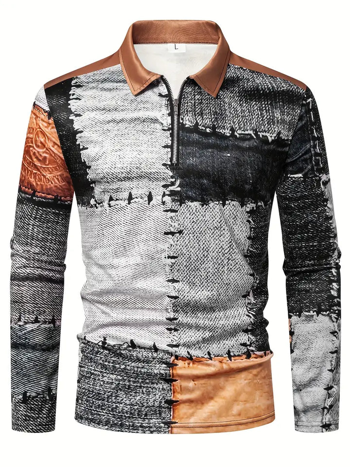 Zerem - Color Block Long Sleeve Shirt with Zip