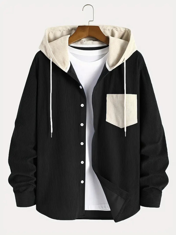 Costas - Corduroy Textured Zip-Up Hoodie