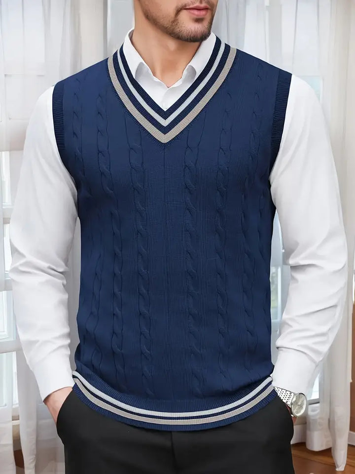 Duane - Sleeveless V Neck Knitted Sweater