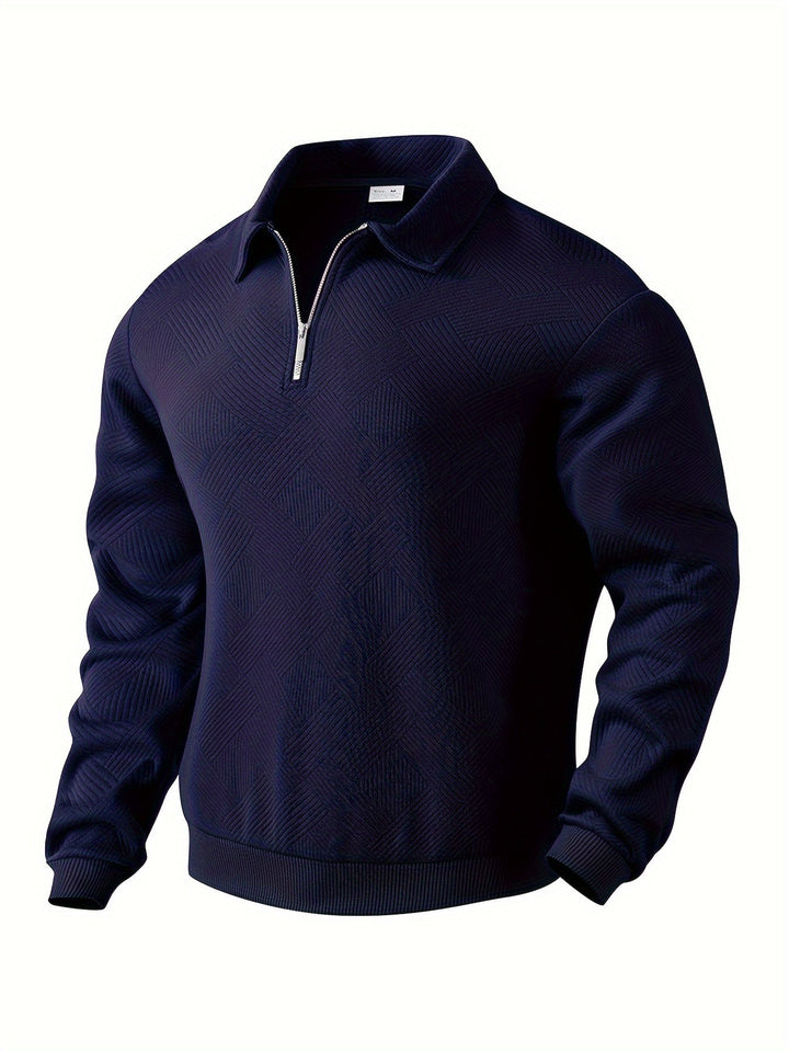 Baldrick - Vintage Sweatshirt with Zipper and Geometric Design