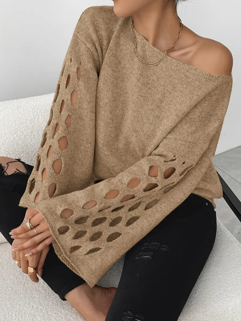 Lanola - Casual Bell Sleeve Sweater