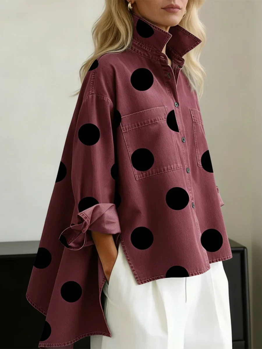Ranulya - Elegant Artistic Polka Dot Printed Top