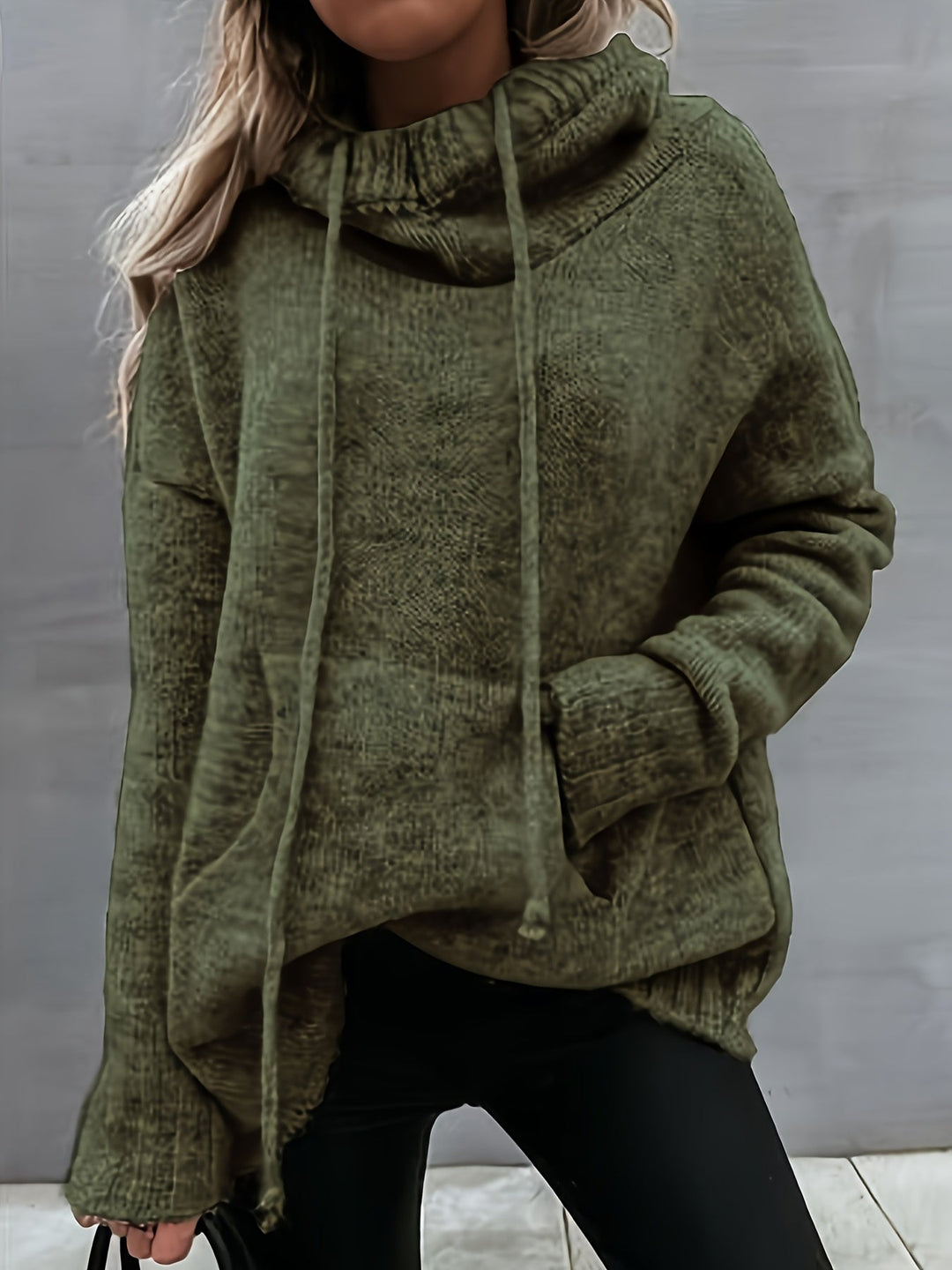 Zelina - Long Sleeve Sweater With Pocket