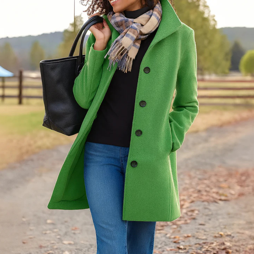 Zoraine - Long Sleeve Coat With Pockets