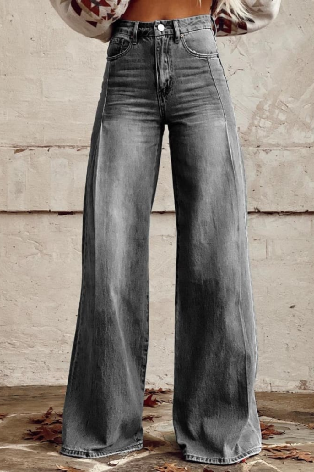 Mailin - Wide Leg Flare Print Pants