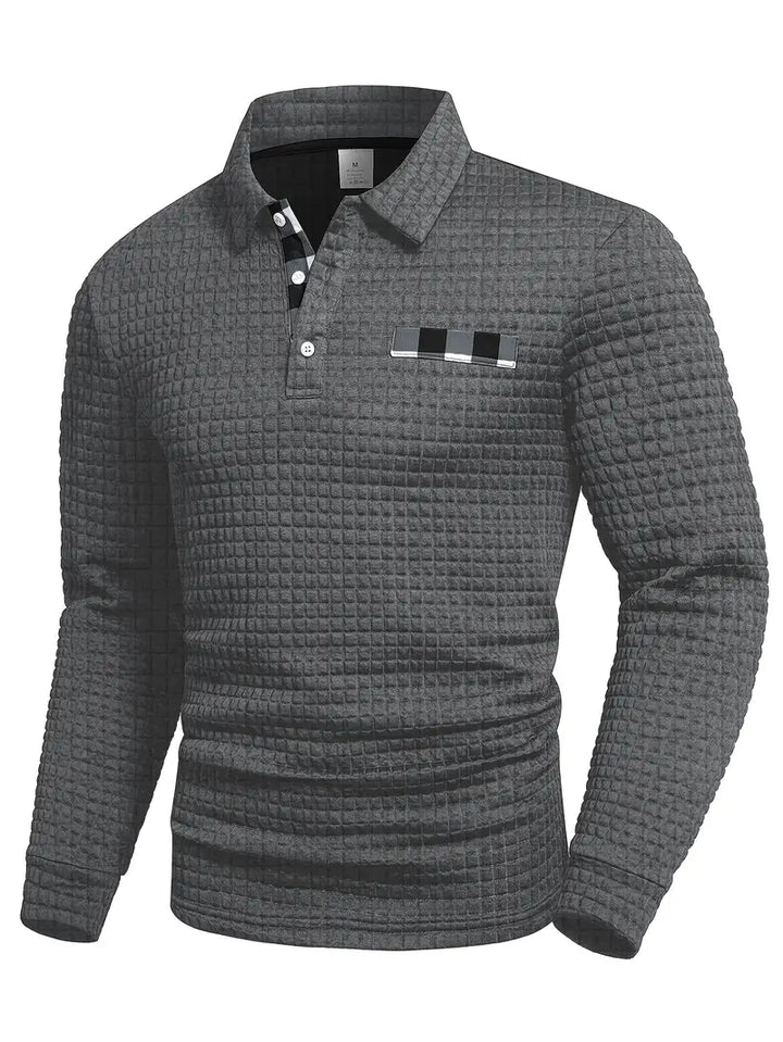Hughes - Casual Thick Knit Button-Up Shirt