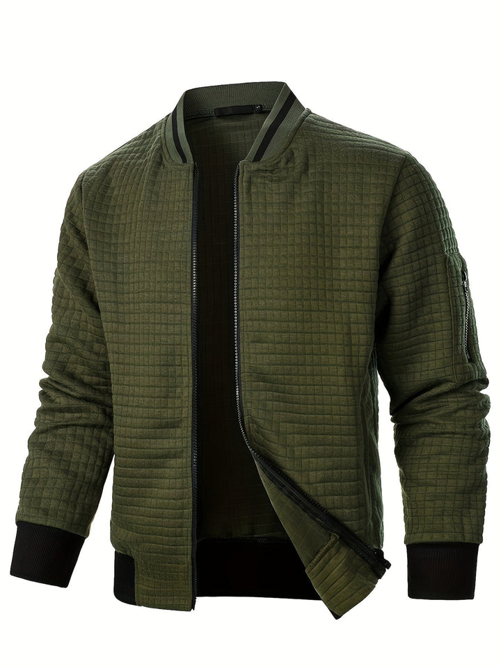 Sevemir - Zipper Stand-Up Collar Cardigan Jacket