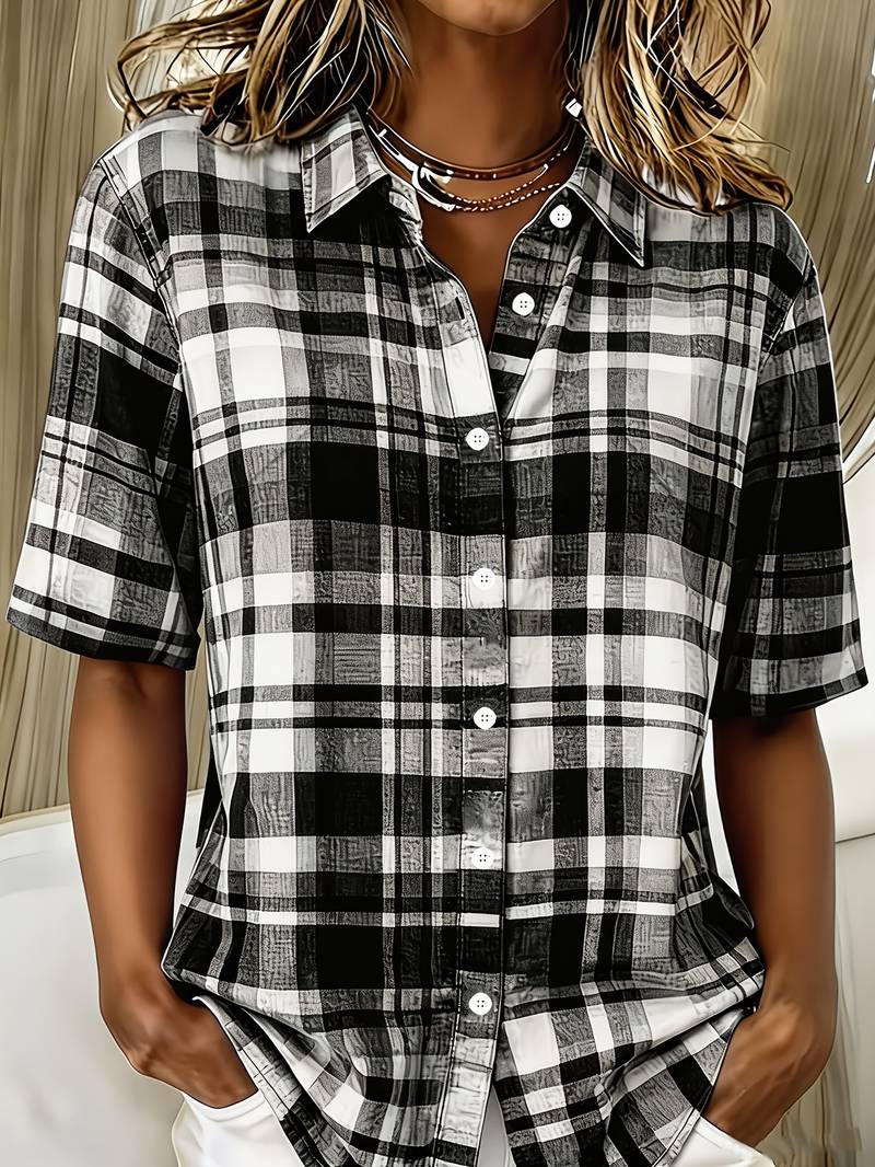 Endrita - Casual Short Sleeve Shirt With Button
