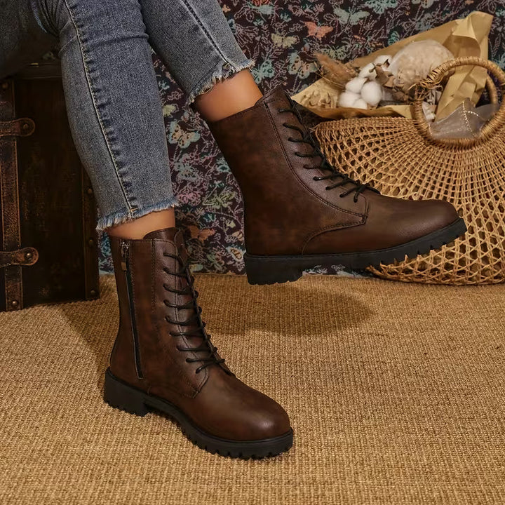 Samelle - Comfortable Lace Up Ankle Boots
