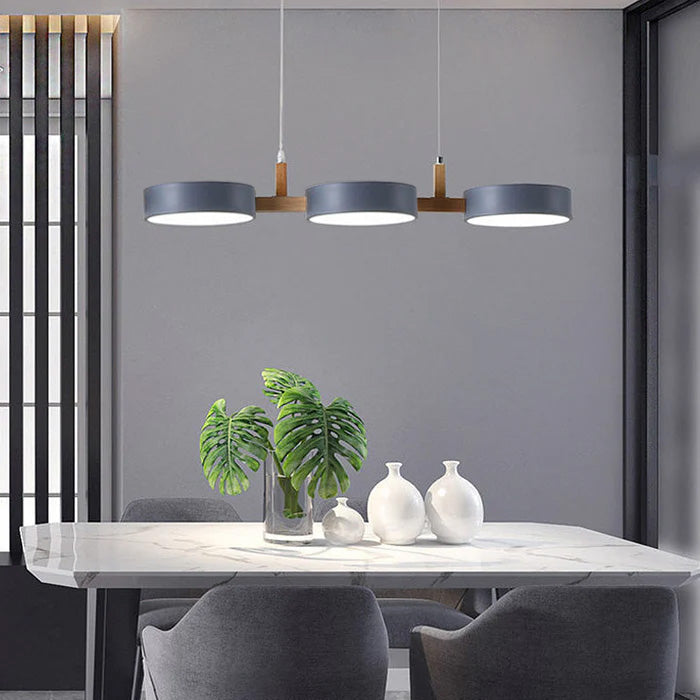 Lumévo - Cylinder Pendant Lamp Scandinavian Metal And Wood Design
