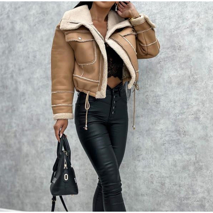 Saskanuza - Faux Shearling Lined Zip-Up Jacket