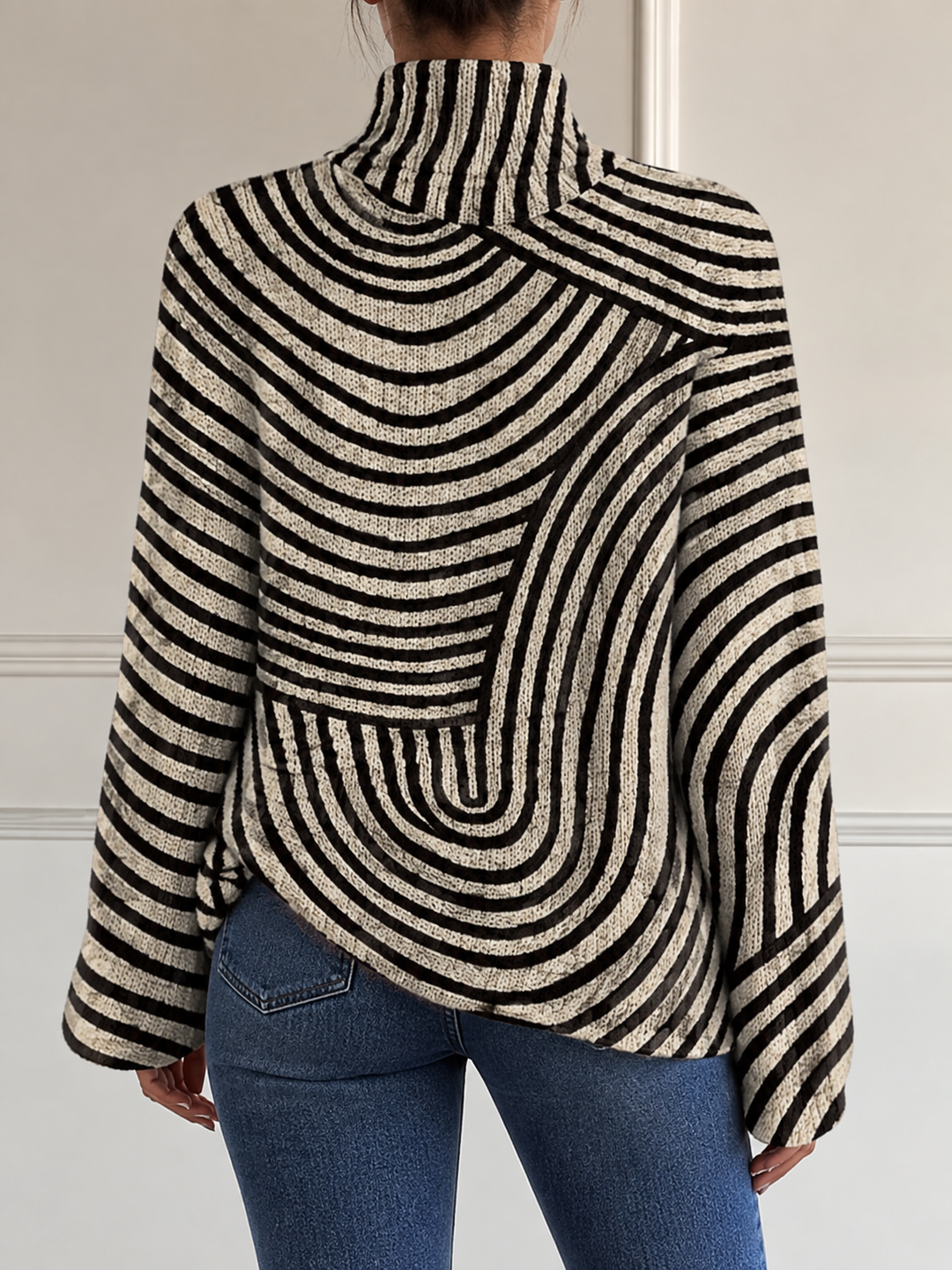 Corenna - Line Art Turtleneck Sweater