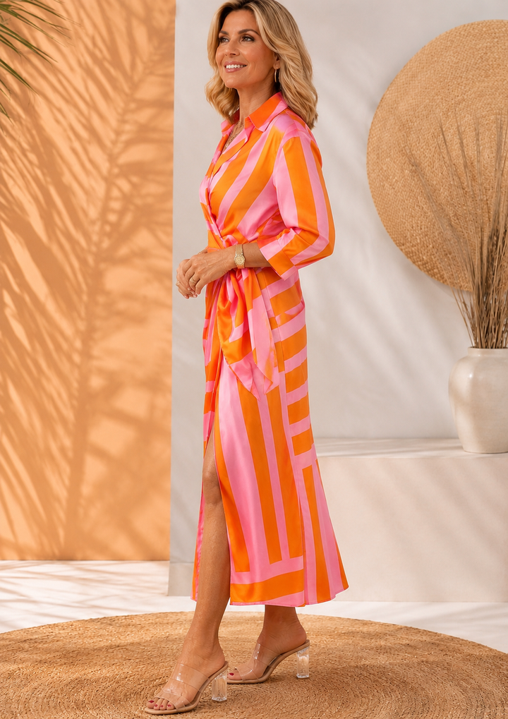 Olivera - Elegant Maxi Dress With Tie