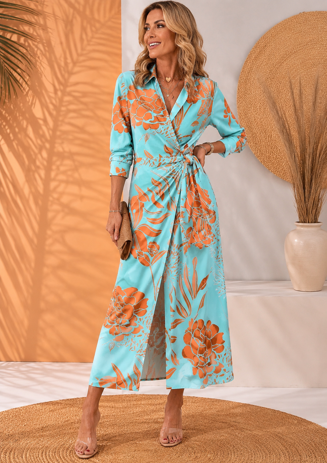 Olivera - Elegant Maxi Dress With Tie