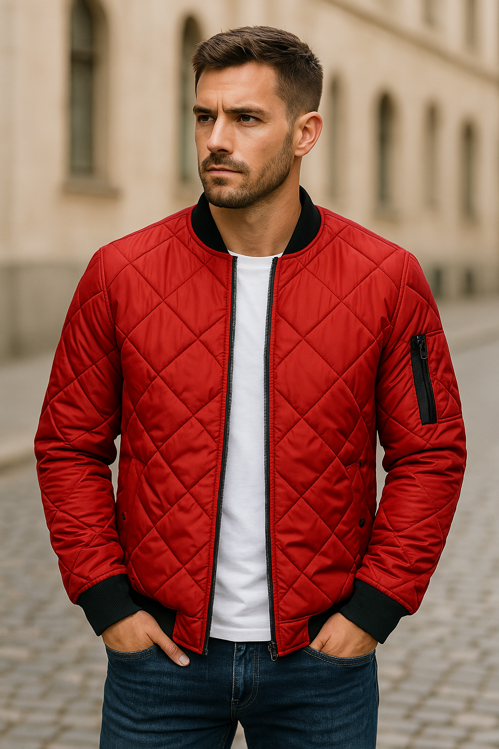 Willy - Cotton Jacket With Diamond Pattern