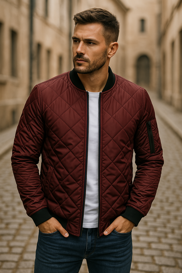 Willy - Cotton Jacket With Diamond Pattern