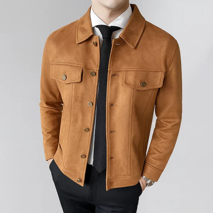 Davila - Elegant Long Sleeve Suede Jacket