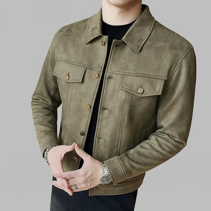 Davila - Elegant Long Sleeve Suede Jacket