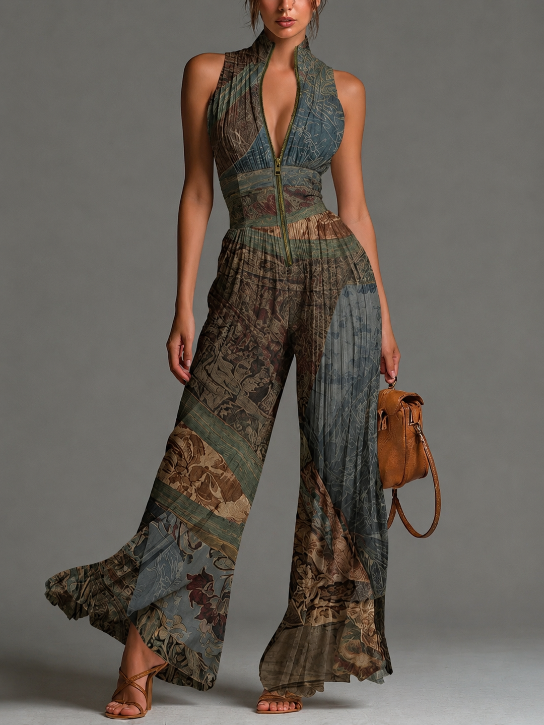 Kleira - Sleeveless Pleated Jumpsuit