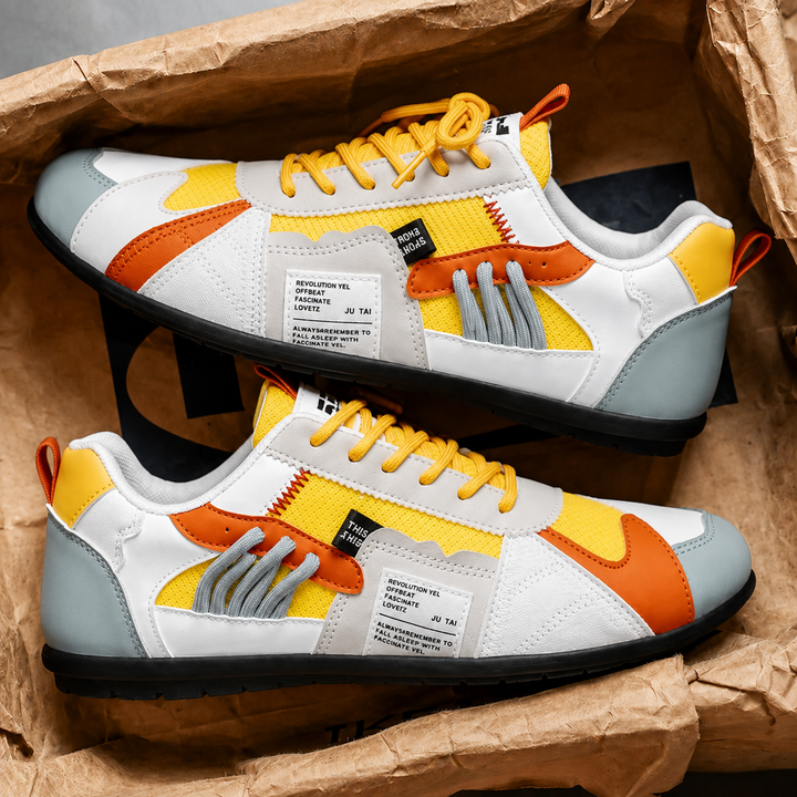 Reinders - Patchwork Lace-Up Sneakers