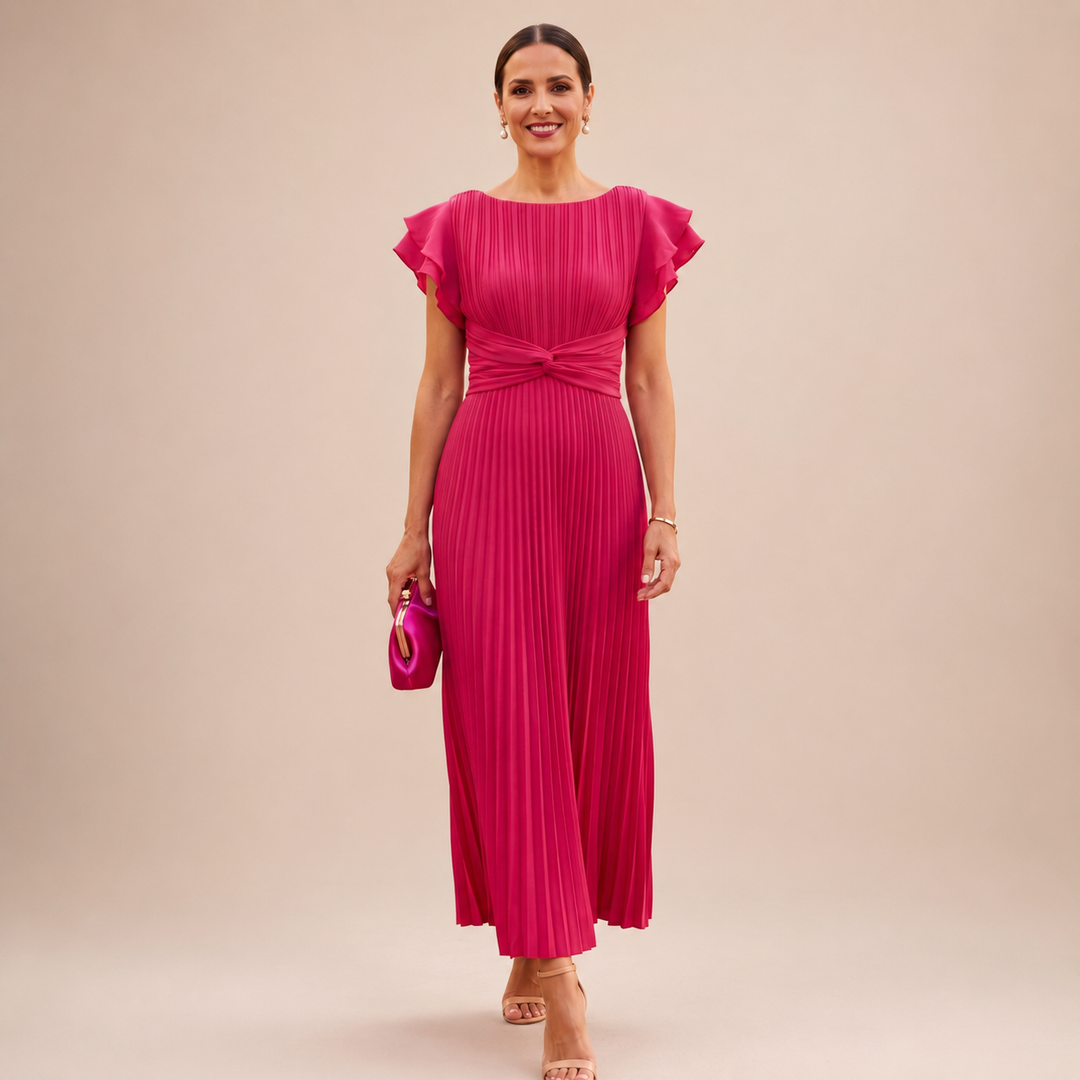 Linyza - Short Slevee Pleated Dress