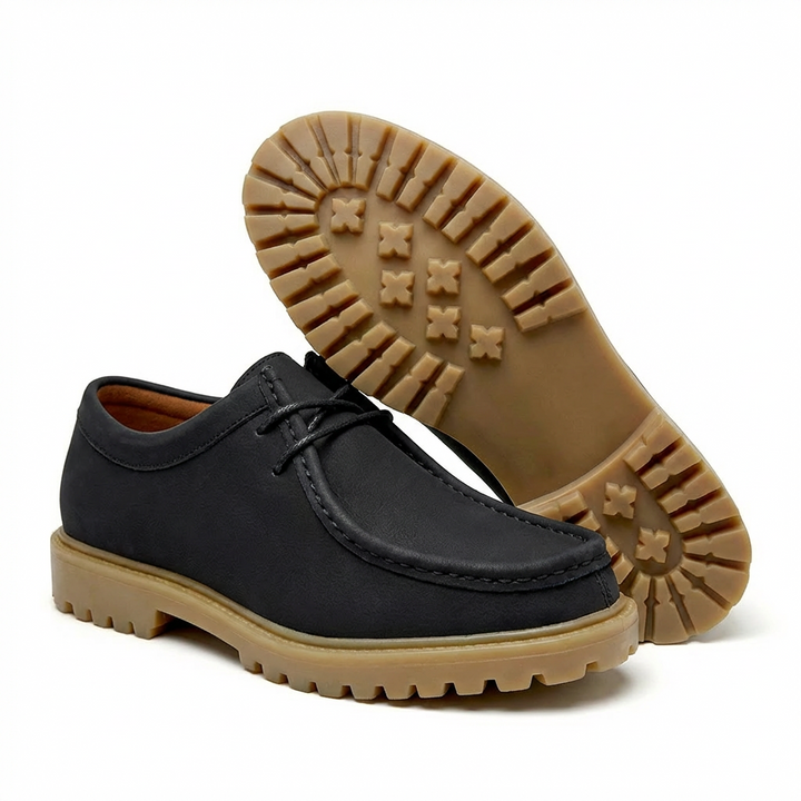 Jasson - Suede Moc-Toe Lace-Up Shoes