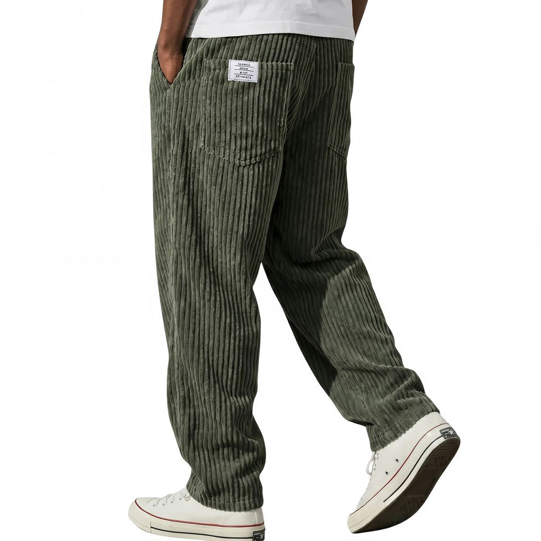 Paloinira - Pants with Wide-Leg Fit and Corduroy Texture