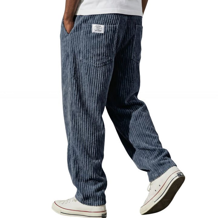 Paloinira - Pants with Wide-Leg Fit and Corduroy Texture