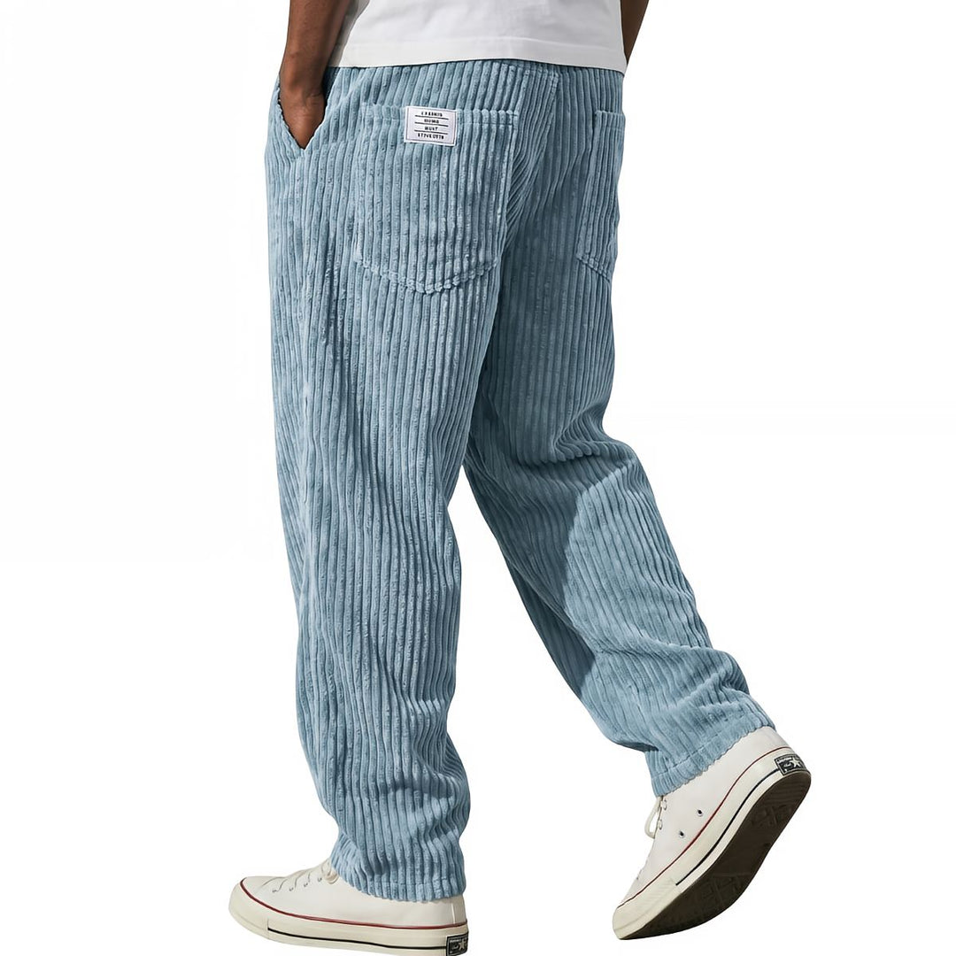 Paloinira - Pants with Wide-Leg Fit and Corduroy Texture