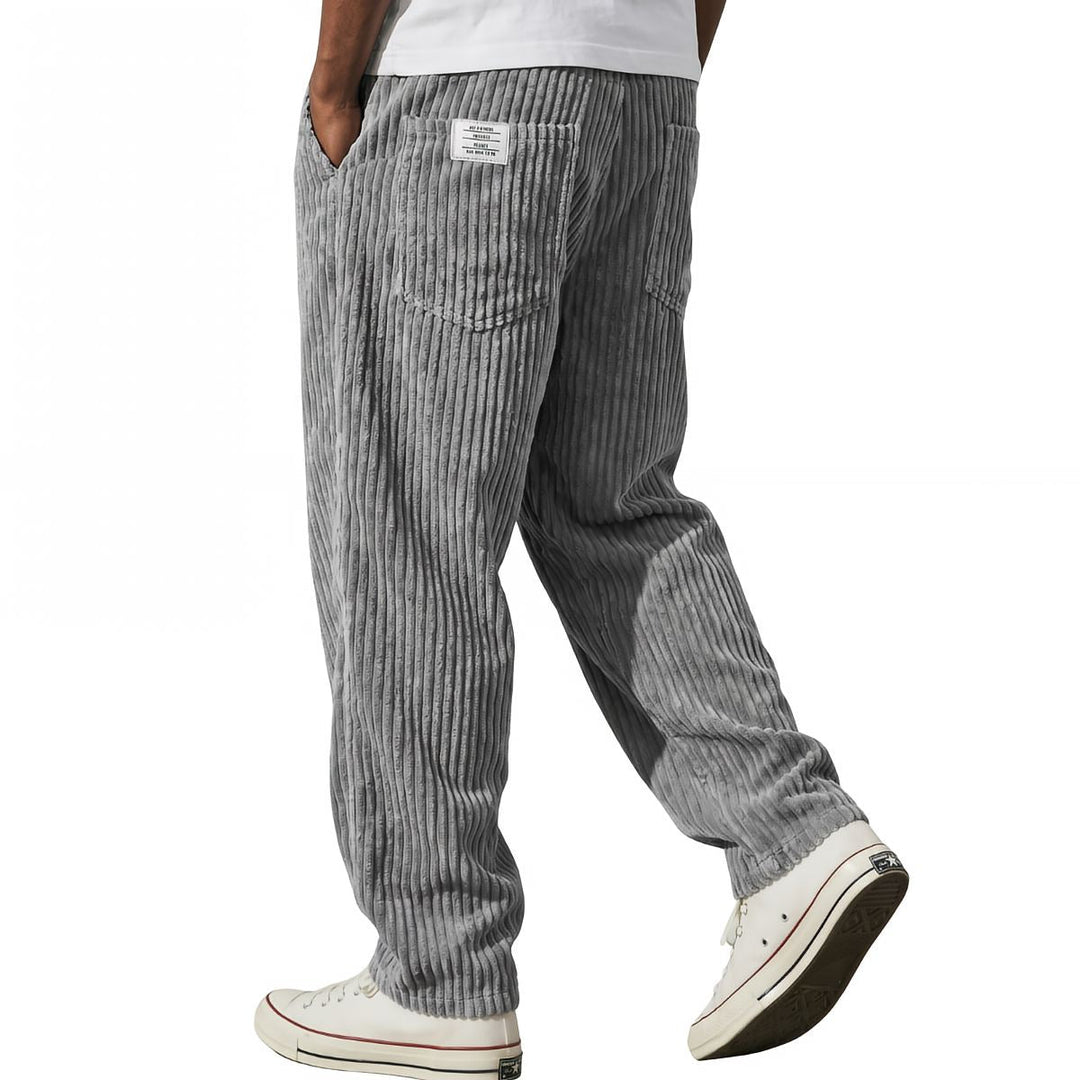 Paloinira - Pants with Wide-Leg Fit and Corduroy Texture