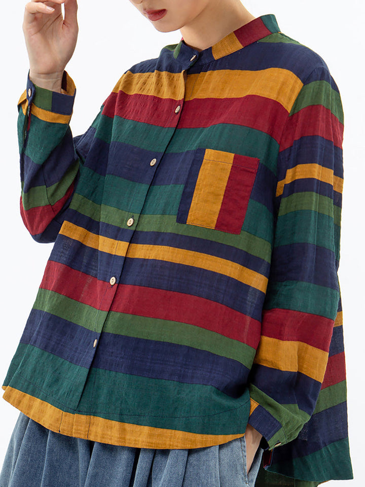 Ingryosa - Striped Long Sleeve Shirt