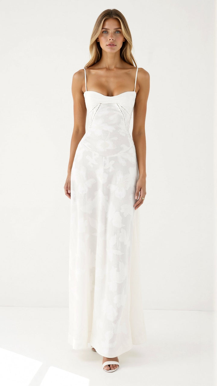 Clarissa - Elegant Long Dress With Back Lace Up